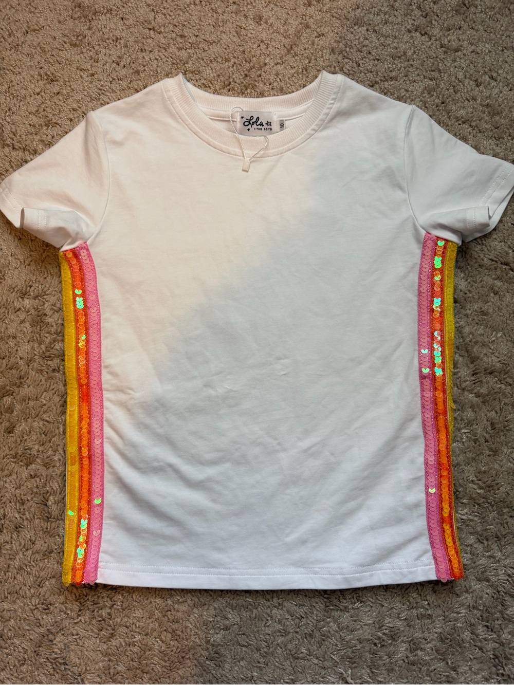 NWOT Lola and the Boys Sequin Stripe Shirt